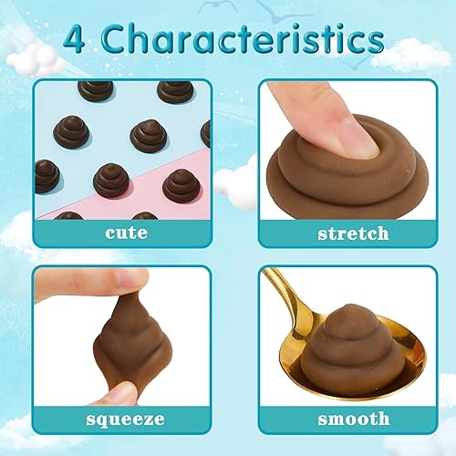 Miniatura 4 de Jenaai Paquete de 24 juguetes falsos de broma de juguete de popa, bola de estrés, recuerdos de fiesta, mini decoración de fiesta de caca para