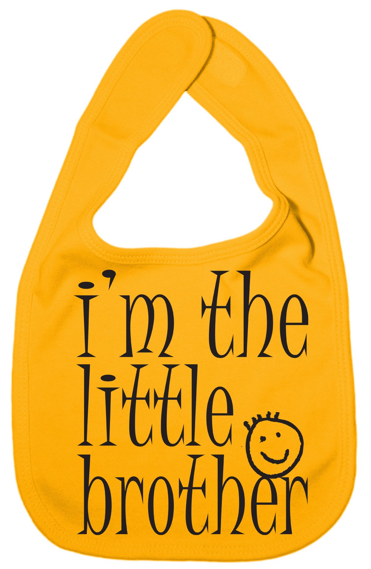 Image is Everything IiE, I'm the Little Brother, Cute Sibling Baby Boy Soft Cotton Feeding Bib, Yellow