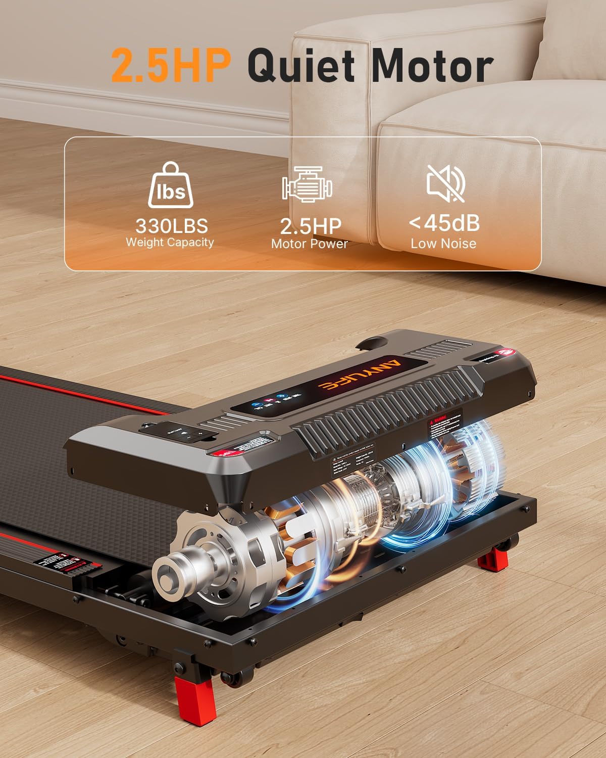 Walking Pad Treadmill, Anylife Incline Walking Pads Under Desk 330lb Capacity, 2.5HP Portable Treadmills for Home, Compact Treadmill Small Running Pad with LED Display, Remote Control Walking Pad Treadmill, Anylife Incline Walking Pads Under Desk 330lb Capacity, 2.5HP Portable Treadmills for Home, Compact Treadmill Small Running Pad with LED Display, Remote Control