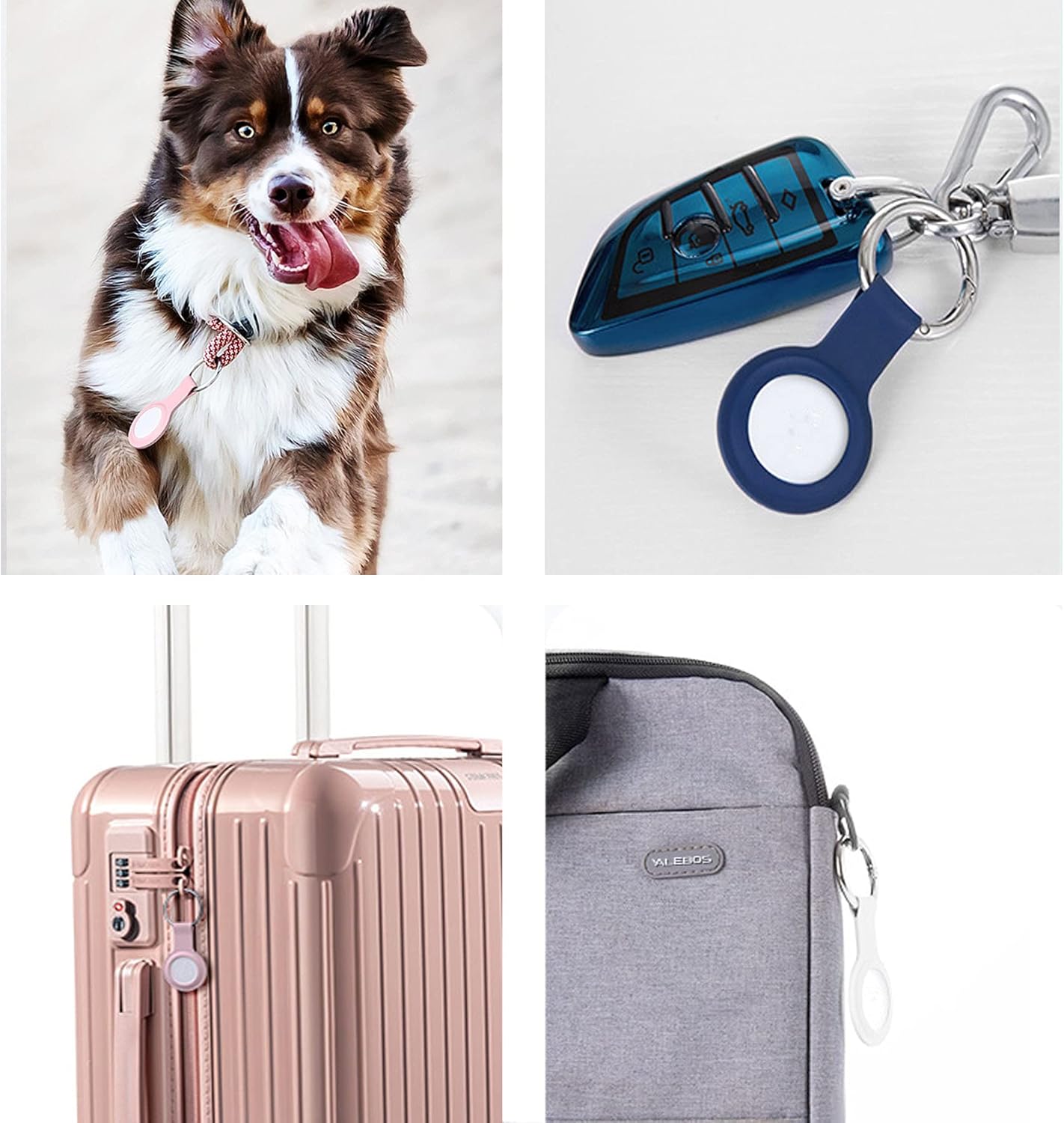 4 packs protective leather case cover for apple airtags 2021 case cover with anti lost keychain scratch resistant airtag cases for apple tracker dev