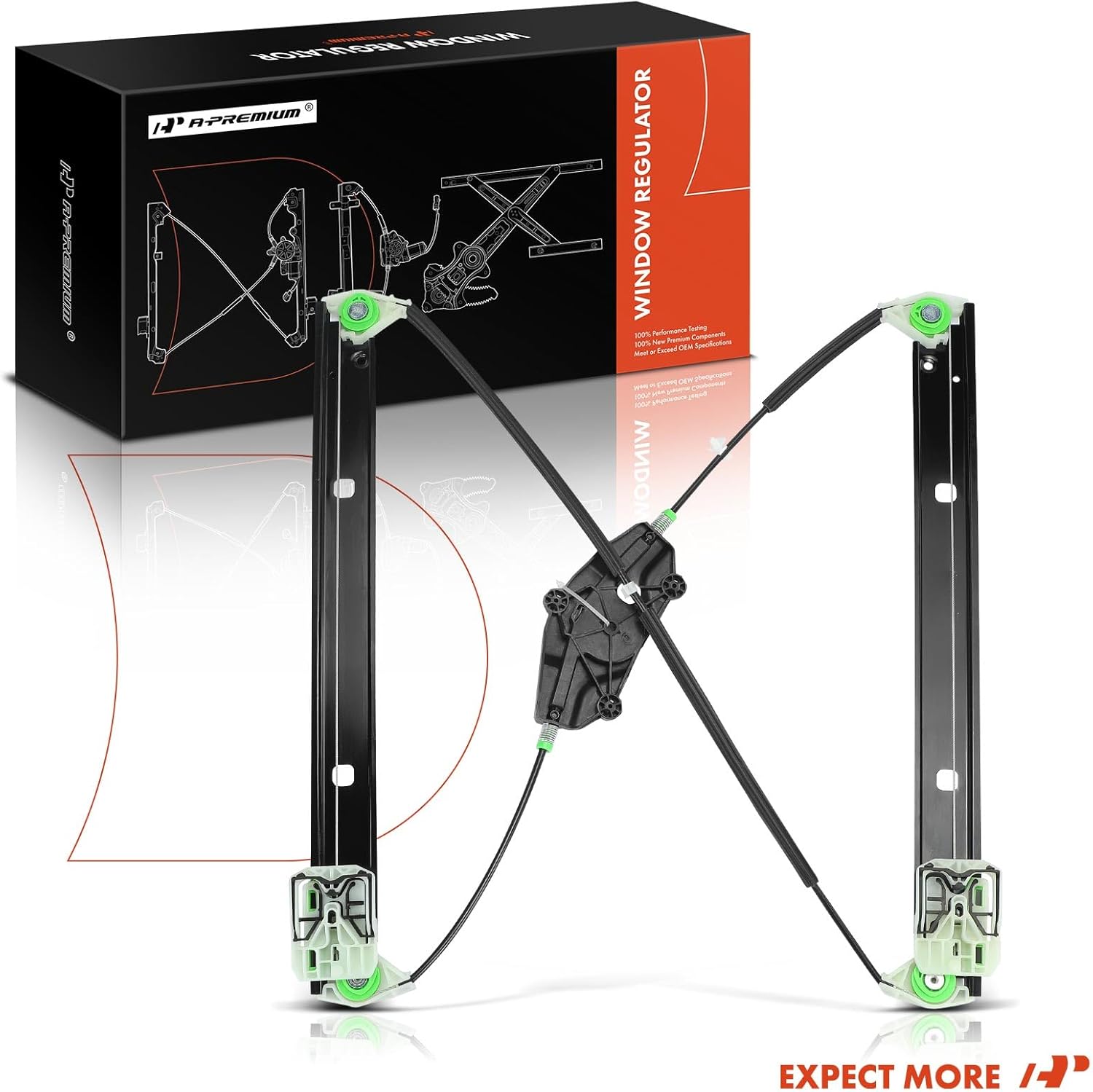 A-Premium Electric Power Window Regulator Without Motor Compatible with Audi A4 2009-2015, A4 Quattro 2009-2015, allroad A4 allroad 2013-2016, S4 2010-2016, Front Left Driver Side