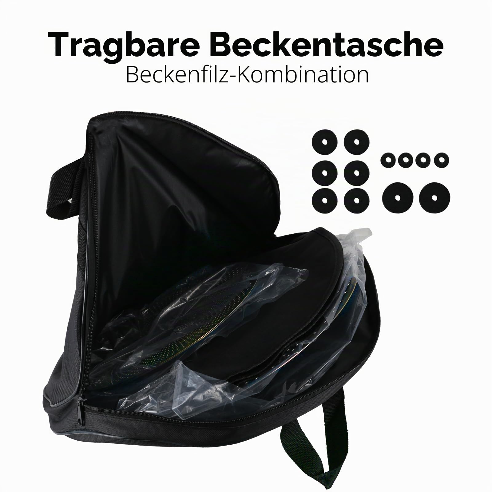 EASTROCK Becken Set Low Volume Pack Becken Set Mit Becken Tasche Filzen 14'Hi-hat+16"Crash+18'Crash+20" Ride 5 Stück Drummer Praxis Becken(Gold)