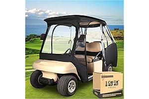 HappyBuy Golf Cart Enclosure 86'' 4-Person Golf Cart Cover for Short Roof Club Car DS