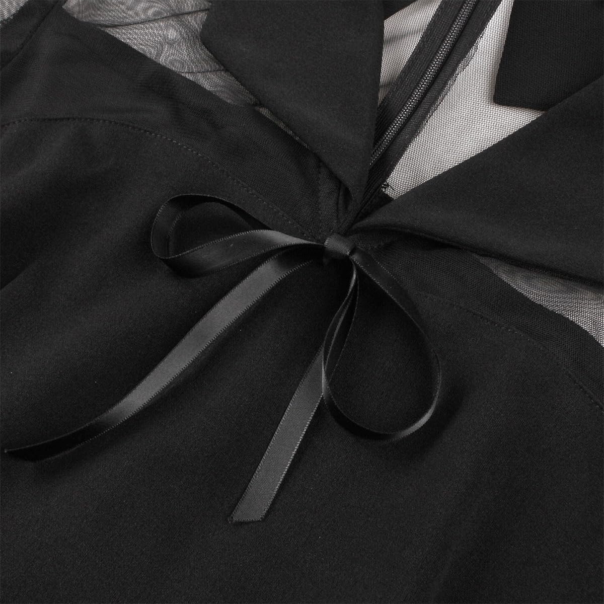 ODIZLI Robe rétro années 1950 en maille à manches courtes bouffantes pour femme - Robe de cocktail style années 50