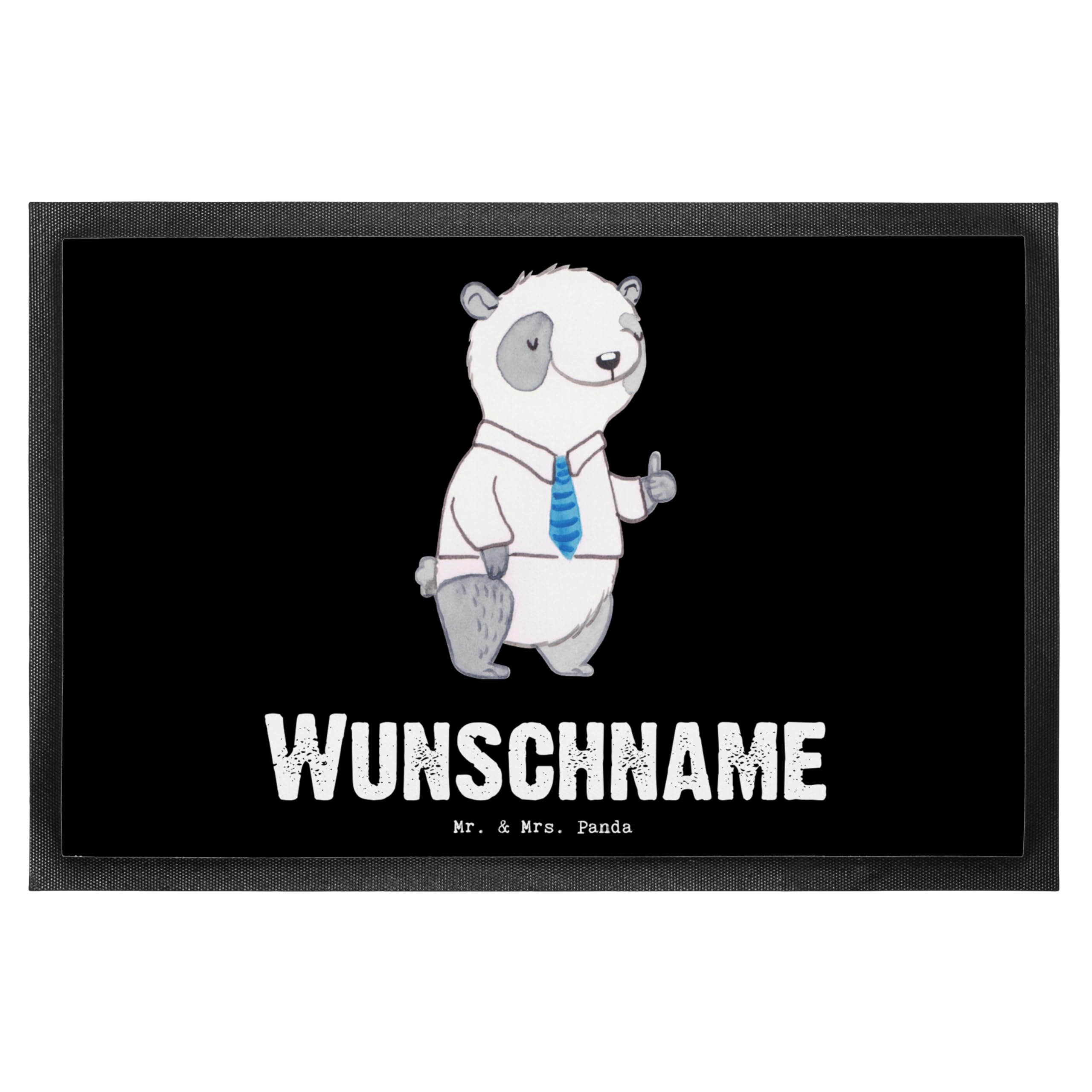 Mr. & Mrs. Panda Fussmatte selbst gestalten Panda Bester Ersatzvater der Welt 40 x 60 cm - Personalisierte Geschenke, Fußmatte, Türmatte, Vater, Dad, Geschenkidee, personalisierbar, Familie, Daddy
