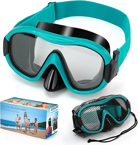 Gafas de natación para adultos, máscara de buceo para adultos, correa elástica ajustable de punto, gafas de natación, vidrio templado con máscara de