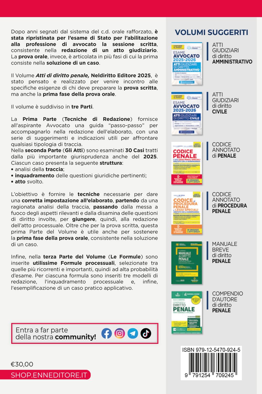 Atti di diritto penale per l'esame di avvocato 2025-2026, con esempi di atti svolti e tecniche di redazione
