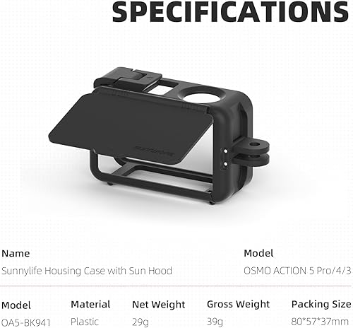 Miniatura 3 de Action 5 Pro43 - Parasol con pantalla antirreflejos, compatible con DJI OSMO Action 5 Pro43, accesorios para cámara de acción DJI Osmo