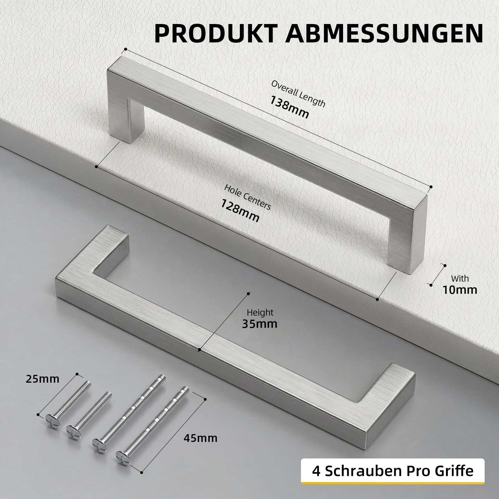 Goldenwarm 20 Stück Schrankgriffe, 128mm Lochabstand Möbelgriffe Edelstahl