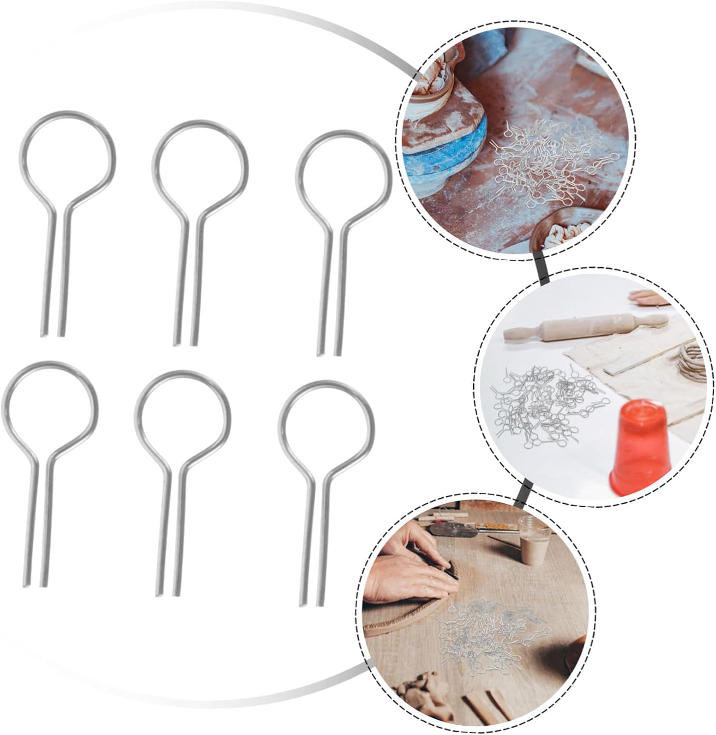 GLSTOY 100pcs Ceramic Pottery Supplies Hanging Burning Needles Kiln Accessories for Pottery Firing Tools