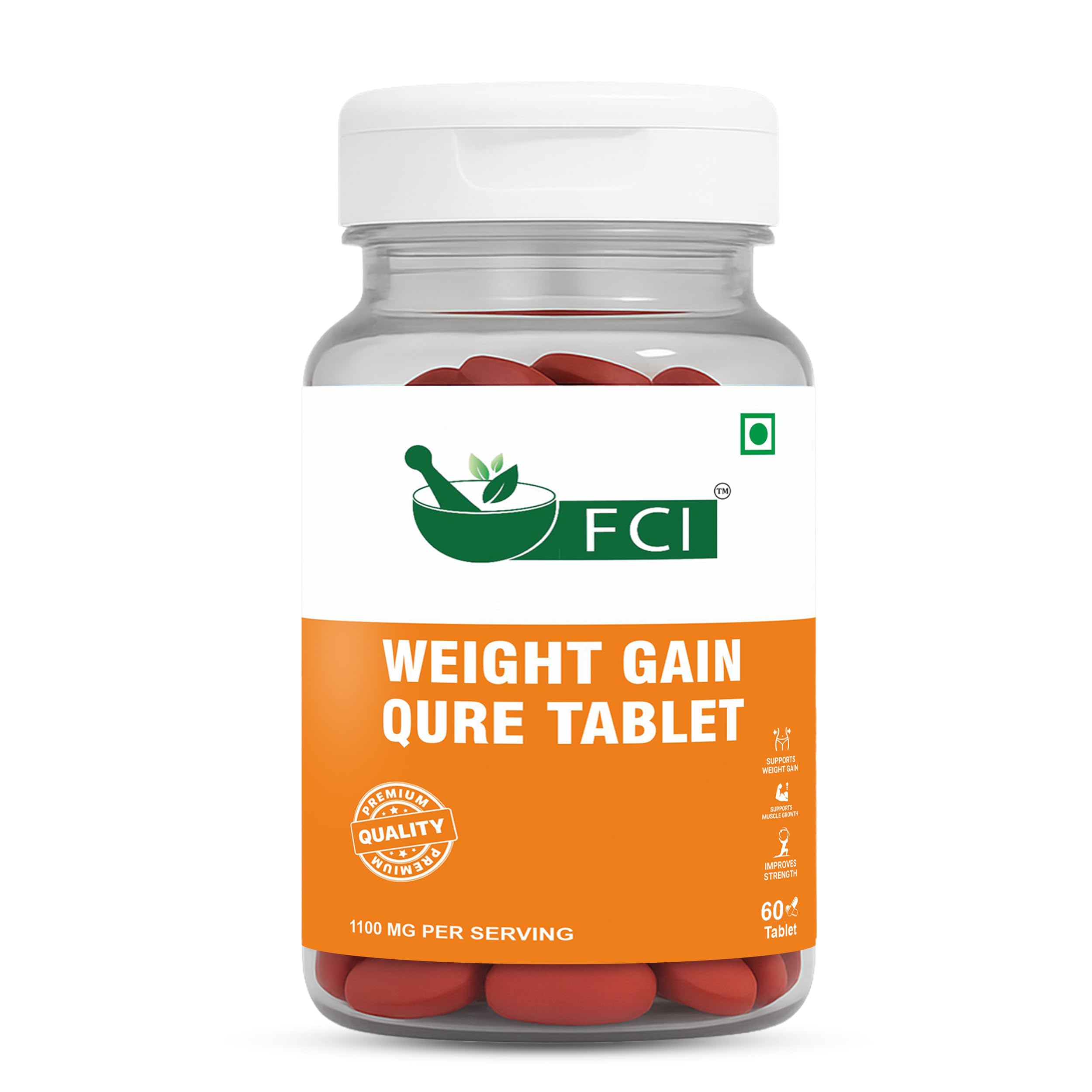 VFCI WEIGHT GAIN QURE 60 TABLET | New & Improved Formula | Ayurvedic Weight Gainer for Digestion & Muscle Mass | 100% Natural for Men & Women