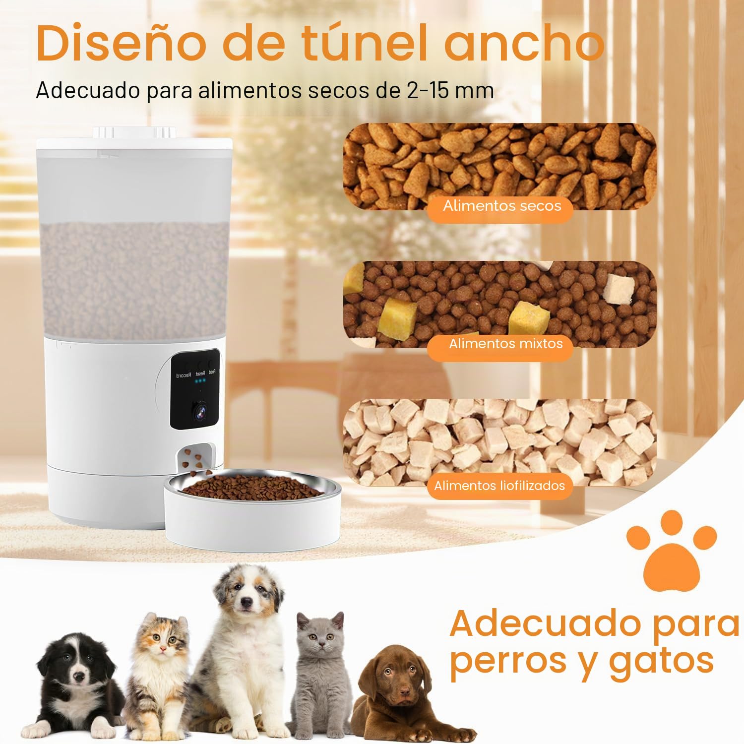 Comedero automático para gatos con cámara 2K y aplicación inteligente, dispensador inteligente de alimentos para mascotas de 6 L para gatos/perros, comidas de control automático temporizado, WiFi 2.4G