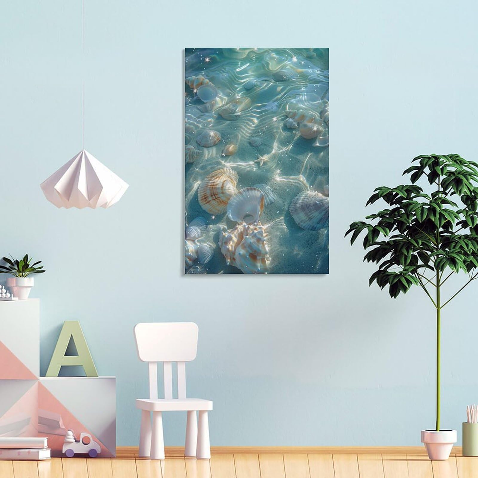 Amazon.co.jp: 絵画 ビーチの美しい貝殻インテリア 絵画 美しい