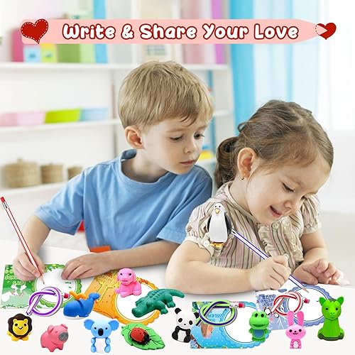 Miniatura 5 de Paquete de 28 regalos para el día de San Valentín para niños, borradores de San Valentín para niños, escuela, tarjetas de San Valentín con