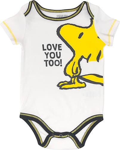 Miniatura 2 de Peanuts Snoopy - Paquete de 4 mamelucos para bebés - Charlie Brown Woodstock Joe Cool Marrón