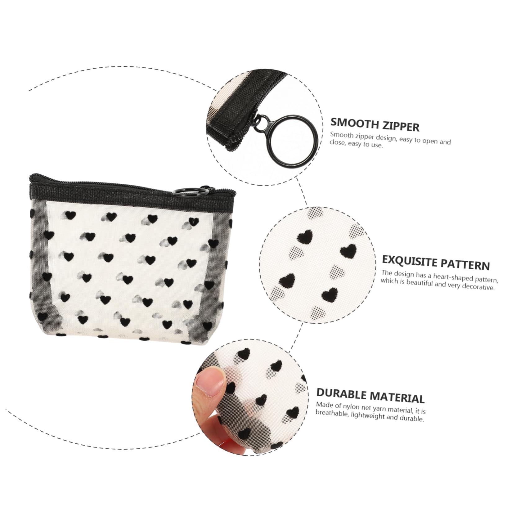 FOMIYES 5sätze Kosmetiktasche Aus Multifunktionale Reiseorganizer Leicht Tragbar Für Make-up Pflegeartikel Und Reisebedarf Mit Schwarzem Punktdesign