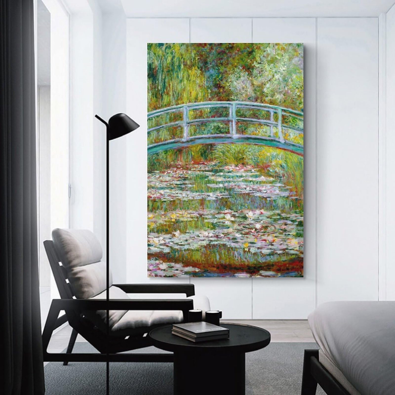 Junmoney Decorative Canvas Print Pond of Water Lilies, 08x12inch(20x30cm), for Living Room, Bedroom Or Home Office, Home Decor Gift with Stylish Appeal