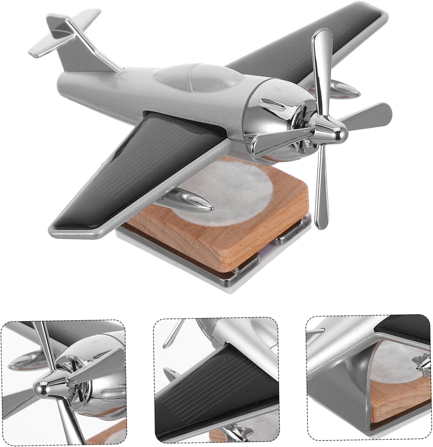 VOSAREA Car Ornaments Solar Energy Rotate Helicopter Decor (No Perfume)