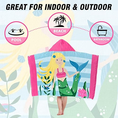 Miniatura 61 de Toallas de baño para niños, toalla para niños con capucha para playa, baño, piscina, toallas de natación de 30 x 50 pulgadas, tamaño grande, ultra