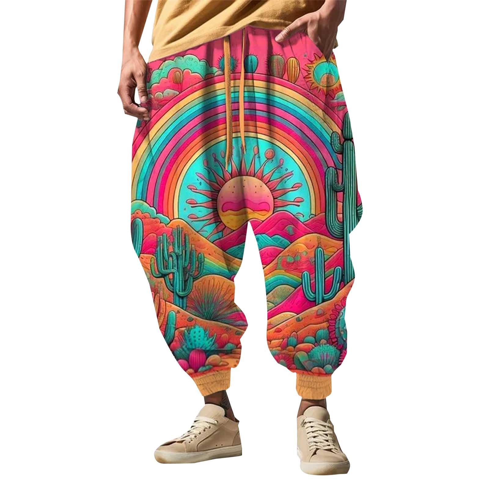 Pantaloni da jogging da uomo con stampa, alla moda, casual, sportivi, stile strada, per il tempo libero, pantaloni da allenamento, con motivo divertente, streetwear, estivi