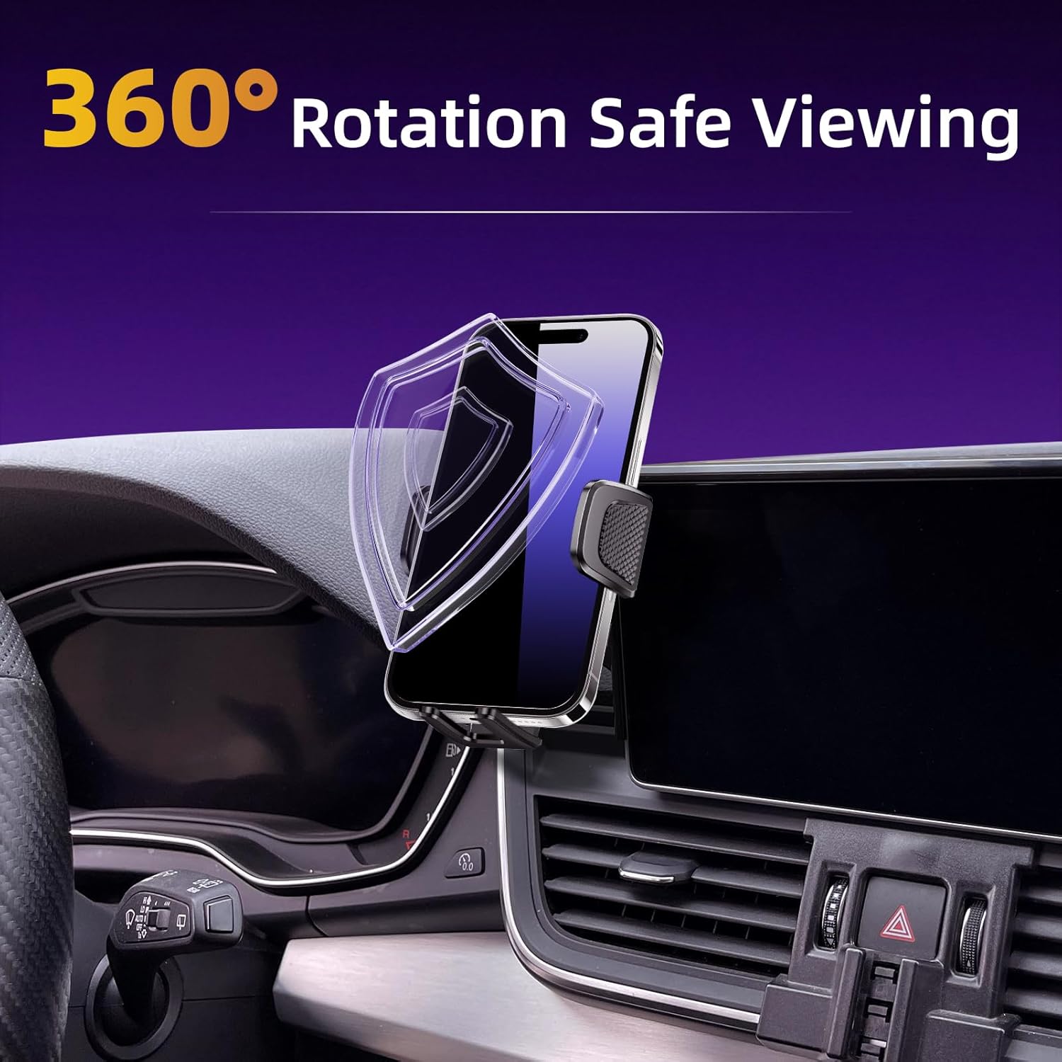 Upgraded Car Phone Holder with Glasses Case Fits for Audi A4 2017-2019/Q5 2018-2020 Auto Accessories(Only fit for 8.3-Inch Screen),Cradles Adjustable Cell Phone Mount for 4-7 in Phones