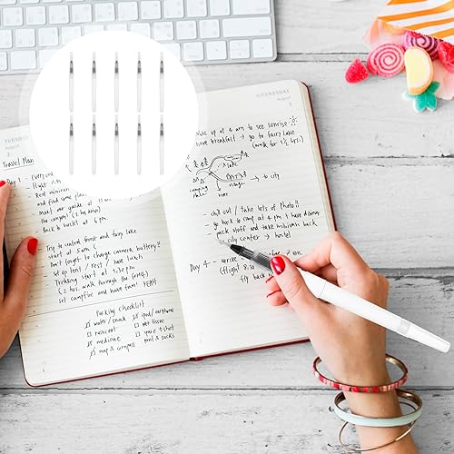 Miniatura 2 de TEHAUX Juego de 10 pinceles de acuarela, pinceles de pintura, bolígrafos de tinta a granel, juego de viaje, pluma estilográfica, pincel de