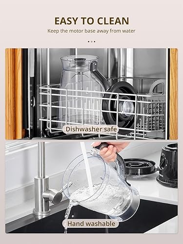 Miniatura 8 de Reemix Licuadora, licuadora de encimera de 50 onzas, 2 velocidades ajustables + pulso, doble bloqueo de seguridad, jarra apta para lavavajillas para