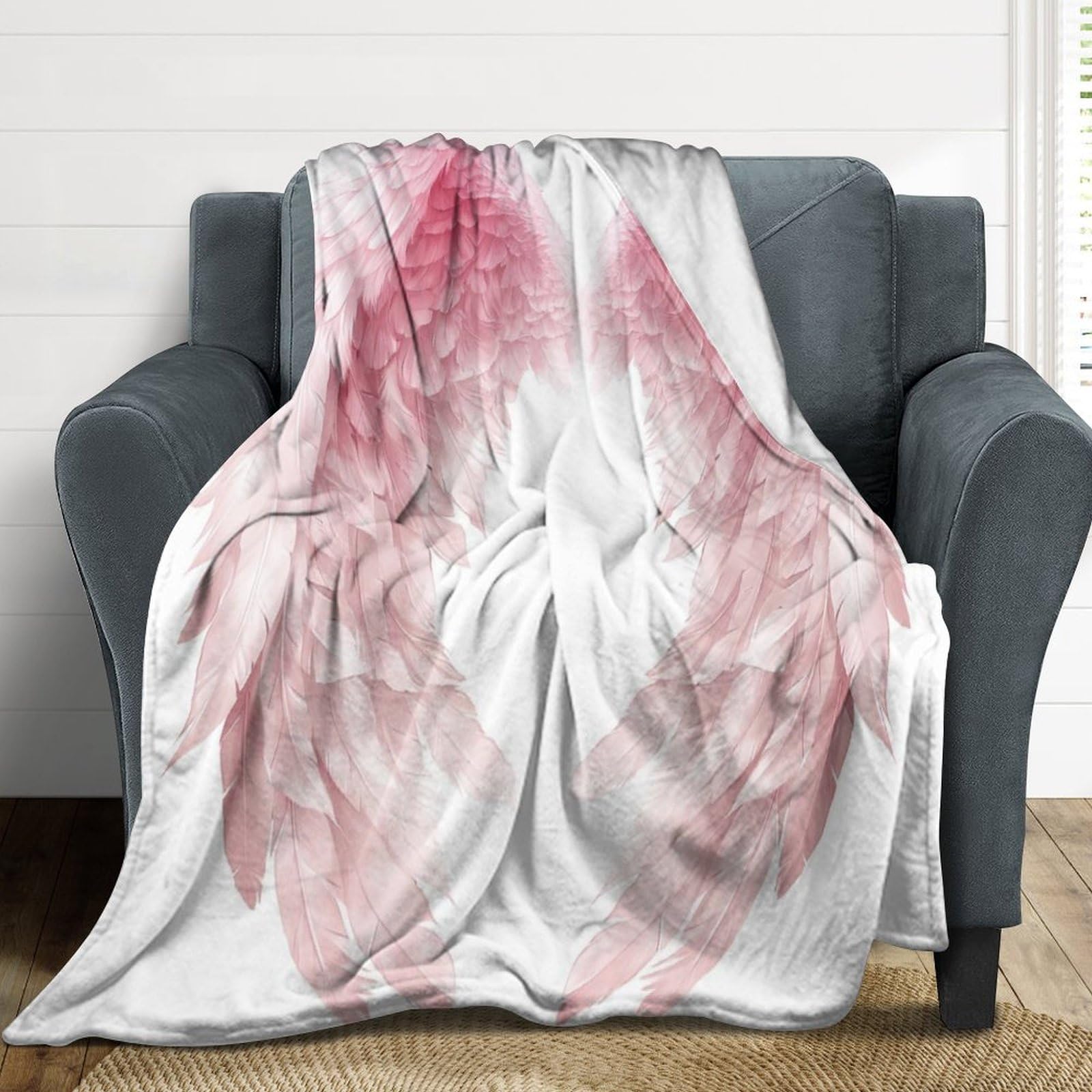 Couverture en flanelle chaude ailes d'ange plaid decoration enfants