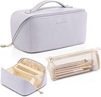 Vista 22 de Vlando Bolsa de maquillaje con inicial, regalos personalizados para mujer, Blanco-S