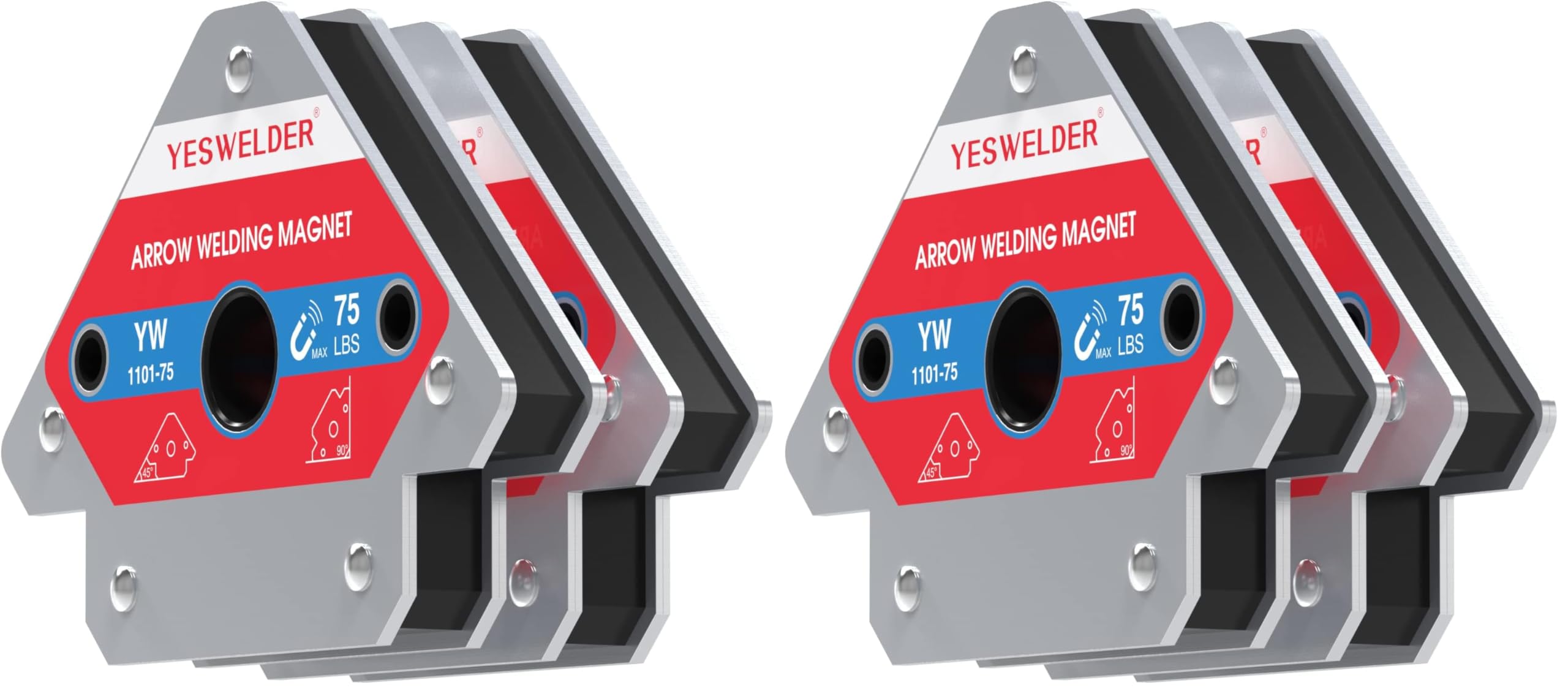 YESWELDER 75 LB Welding Magnet 2 Pieces of Magnetic Welding Holder 75 LBS Holding Power Welding Accessories (Pack of 2)