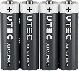 U-tec AA Ultra Lithium Battery (Pack of 4), 3000mAh 1.5V, Longest-Lasting AA Battery, Up to 10 Years in Storage and No Leaks Guaranteed, Works in Extreme Temperatures, Non Rechargeable