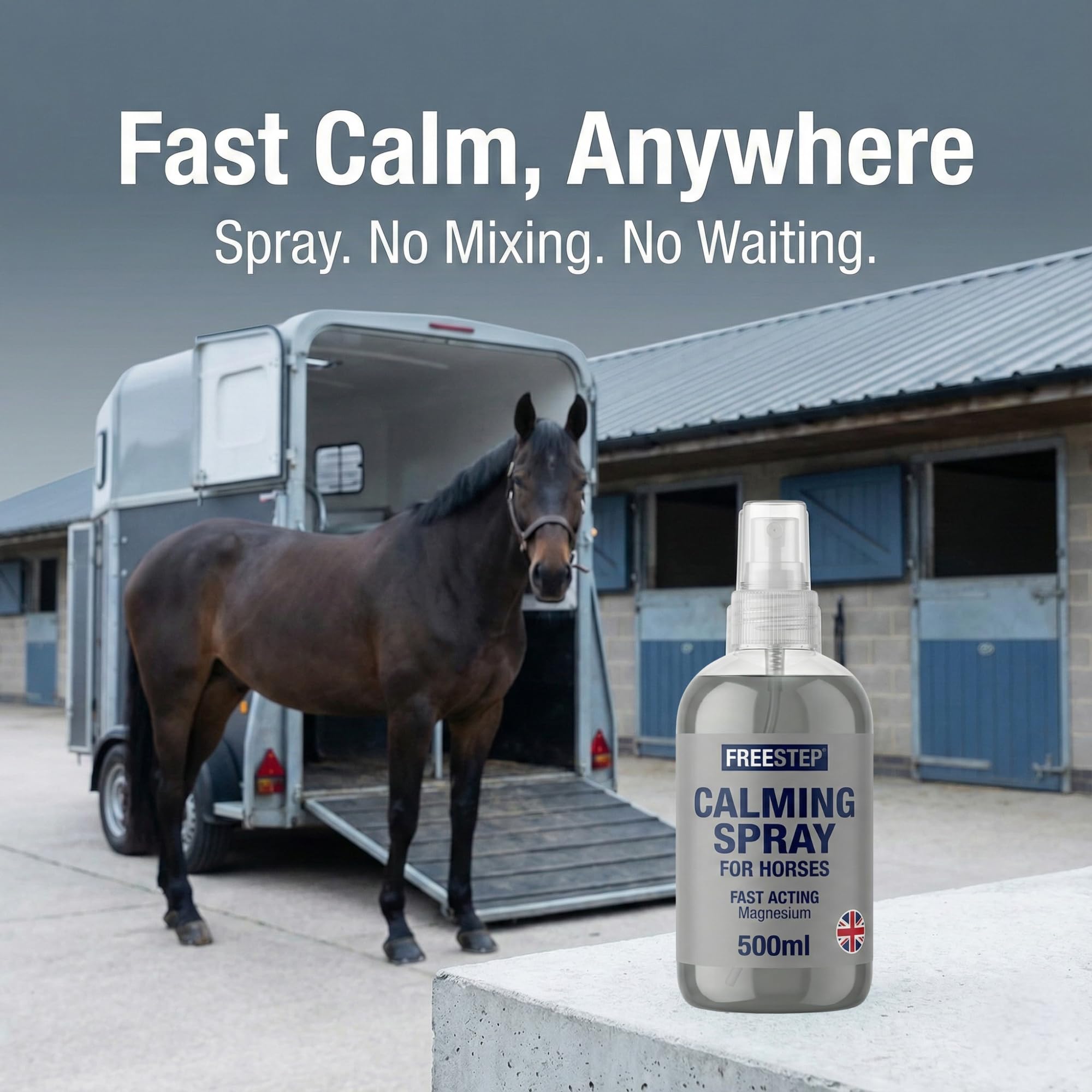 Spray calmante para caballos – Calmante de caballo de acción rápida con magnesio para la ansiedad, el estrés y el asombro | Enfoque natural y relajación | Sin somnolencia y seguro para la