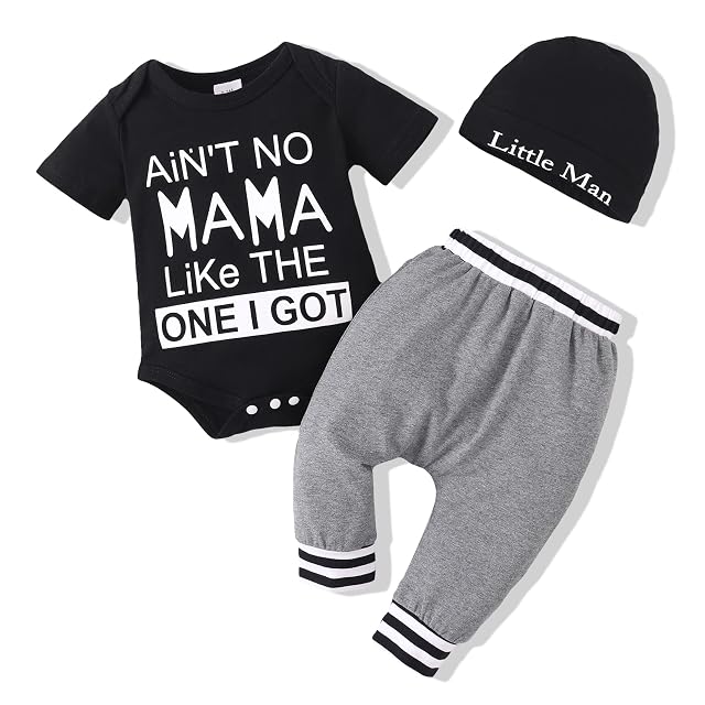 Renotemy Newborn Infant Baby Boy Clothes Outfits New to The Crew Outfits Long Pants Toddler Baby Boy Clothes