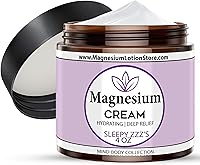 Vista 9 de Crema de magnesio para dolor de cabeza, migrañas, dolor muscular, alivio de calambres con manteca de karité, aceite de coco, aloe, vitamina E, crema
