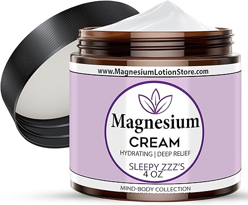 Miniatura 9 de Crema de magnesio para dolor de cabeza, migrañas, dolor muscular, alivio de calambres con manteca de karité, aceite de coco, aloe, vitamina E, crema