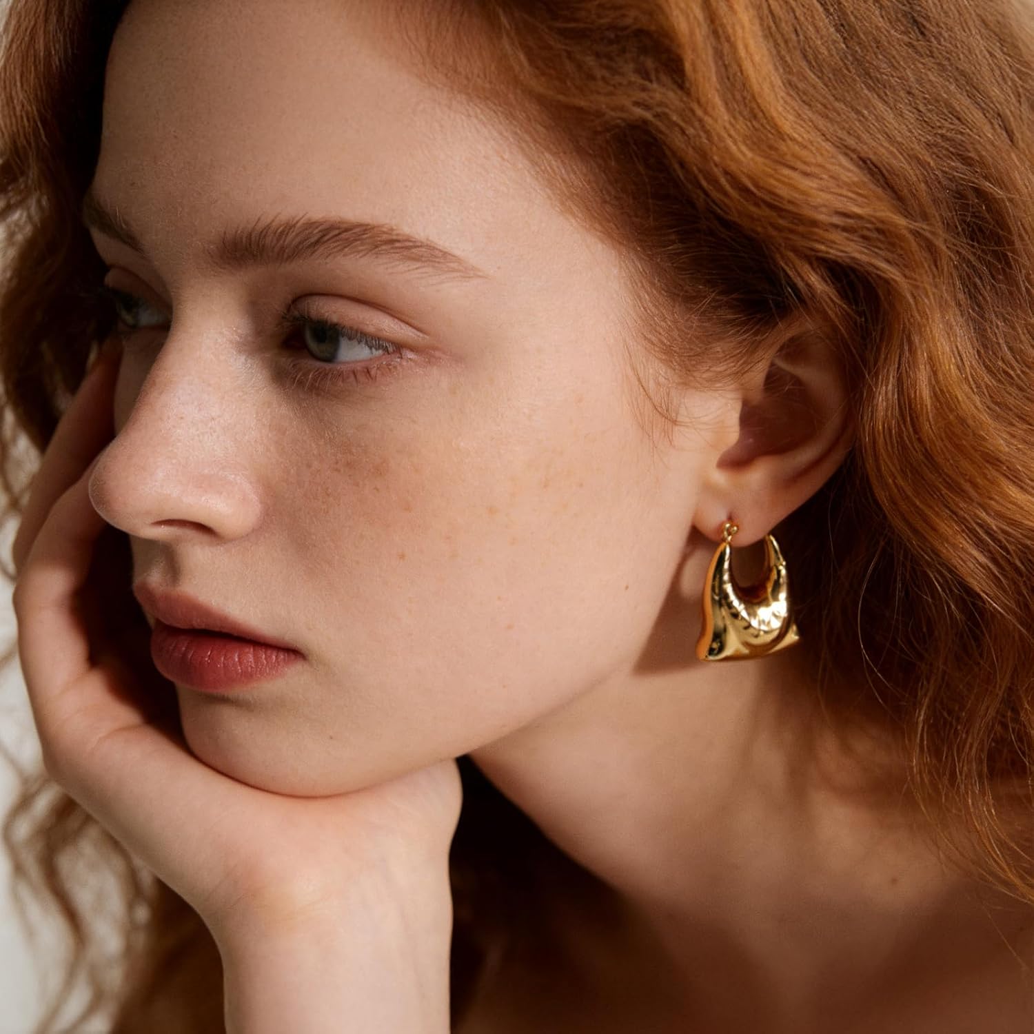 Trendy Gold Plated Earrings for Women Chunky Statement Drop Dangle Earrings Lightweight Hypoallergenic Fashion Accessories Gold Jewelry Gifts for Womens