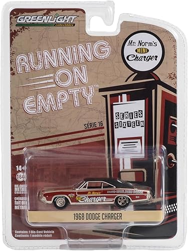 1968 Cargador rojo oscuro y dorado con parte superior negra Grand Spalding Dodge Mr. Norm s Mini Charger Funny Car Tribute Running on Empty Series