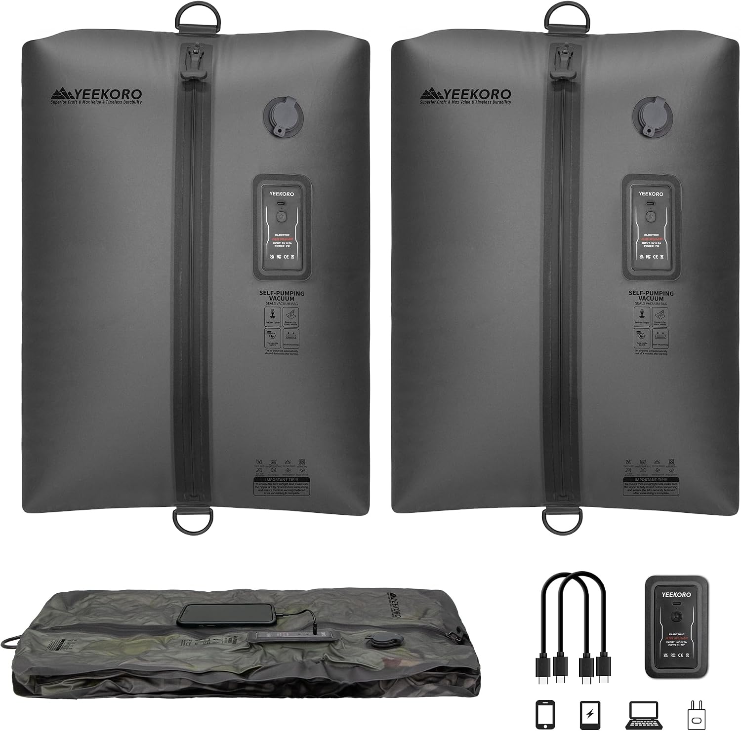 Vacuum Bag for Travel,IPX8 Waterproof Reusable Compression Bags