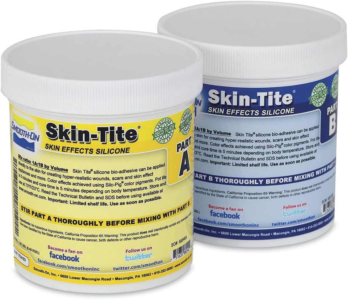 Smooth-On Skin Tite Silicone Appliance Builder and Adhesive for Skin F/X Trial Size Unit(2?lbs. / 0.91?kg.)