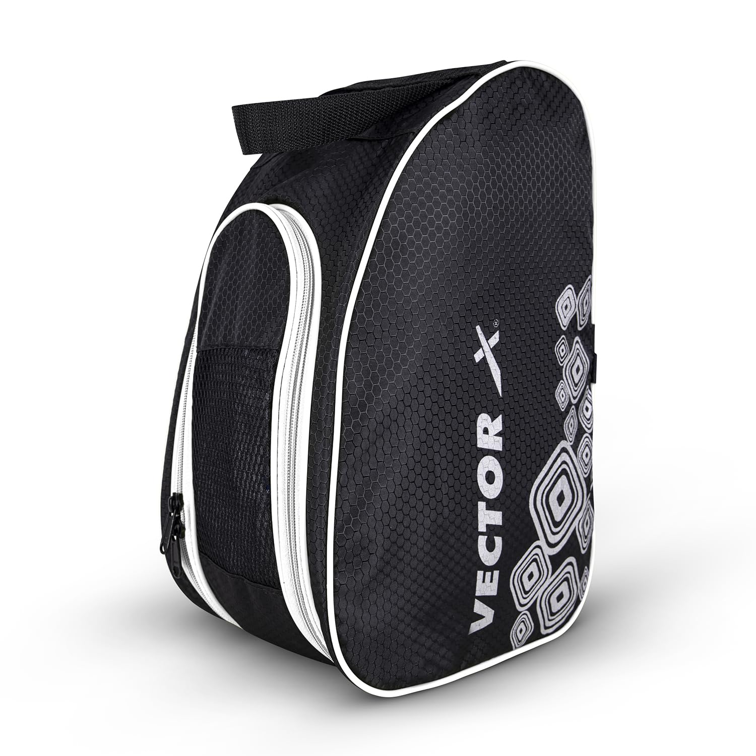 Vector X Shoe Bag for Men & Women, Heavy-Duty Material, Strong Zipper, Shoe Bag for Travel & Storage Travel Organizer for Women & Men Travel Accessories Shoe Organizer Shoe Bags (Black-White)