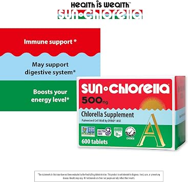 Sun Chlorella A Tablets - 500 mg - 600 Tablets