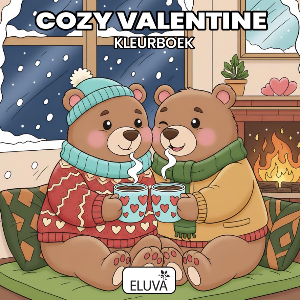 Cozy Valentine Kleurboek: Gezellige Dieren in Romantische Scènes, Dikke Lijnen cho Ontspanning en Stressverlichting (Bold and Easy)