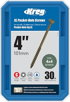 Kreg SML-C4X400-30 XL Pocket-Hole Screws 4", 30 Count