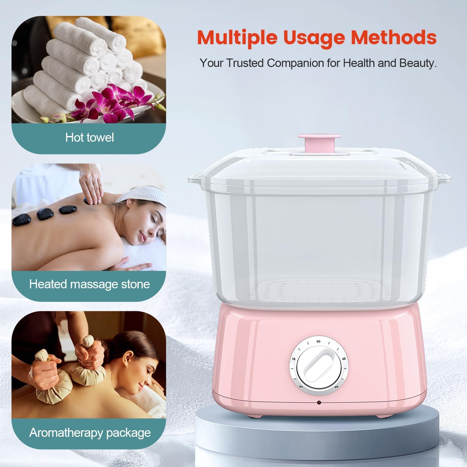 Hot Towel Warmer, Rapid Heating Towel Steamer for Facials can Hold 12 Mini Wet Towels, Portable Mini Towel Warmer for Bathroom,Spa and Salon.