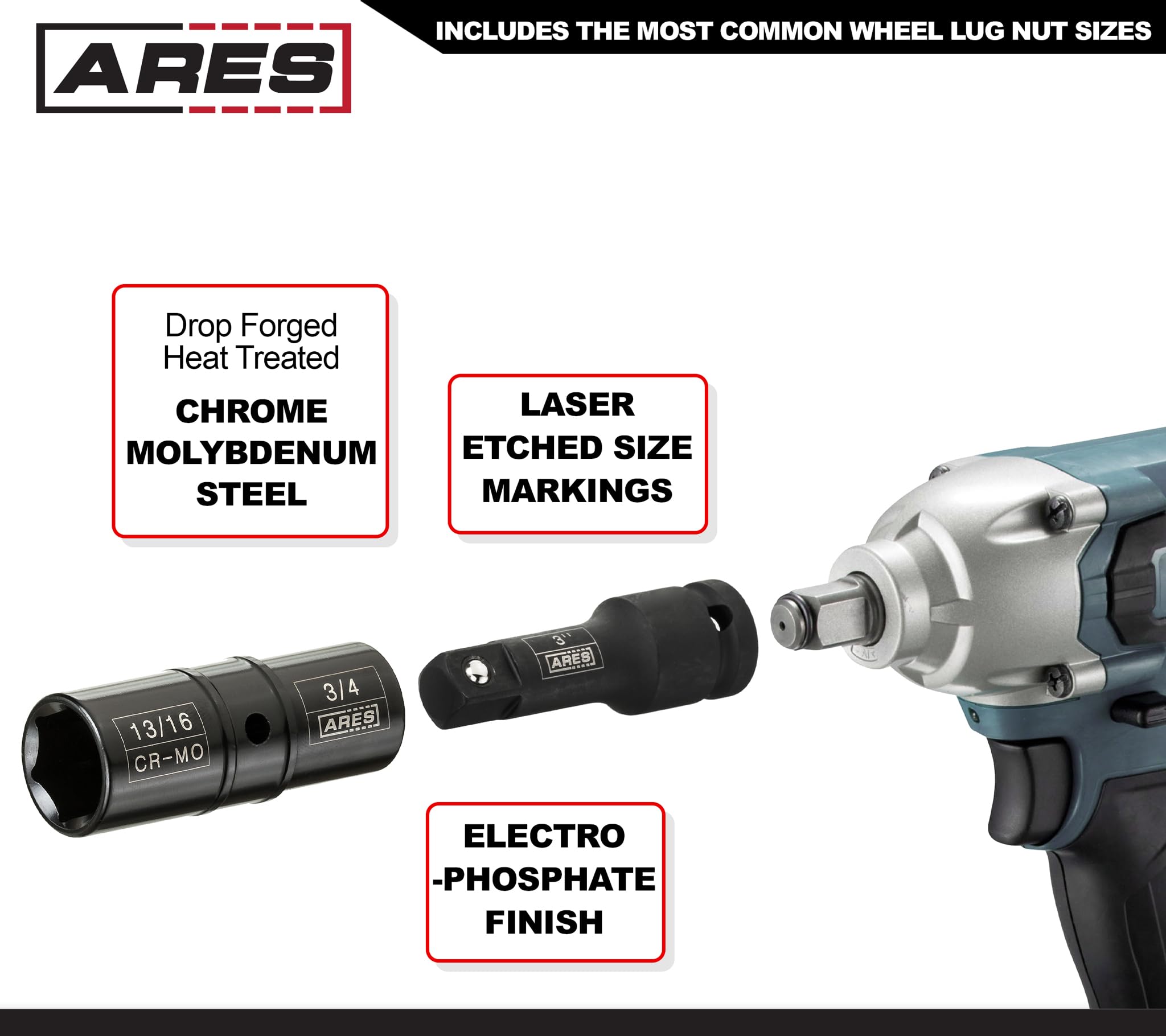 Amazon.com: ARES 59010-5-Piece 1/2-inch Drive Lug Nut Flip Socket