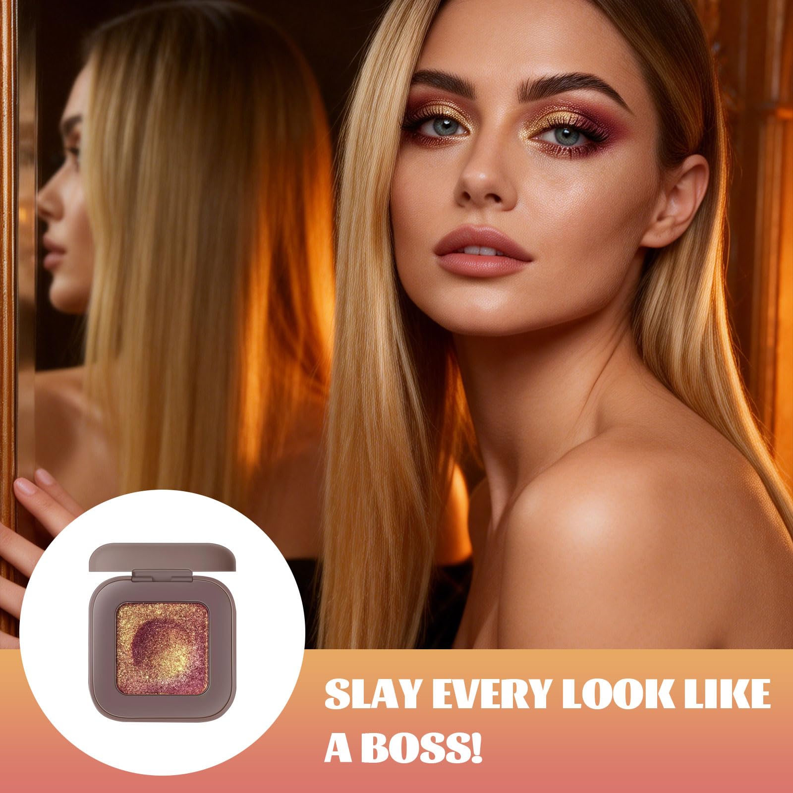 Duochrome Burgundy Gold Glitter paleta cieni do powiek, holograficzny kameleon bogaty kolor połyskujący, kolor Shift Sparkle Inner Corner Eye rozświetlacz, paleta rozświetlaczy do makijażu na