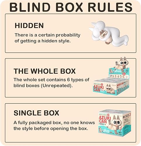 Miniatura 3 de BEEMAI Nobeko Azukisan's Daily Series 2, 6 unidades (juego de 6 no repetidos) Caja ciega de diseño aleatorio, lindas figuras coleccionables,