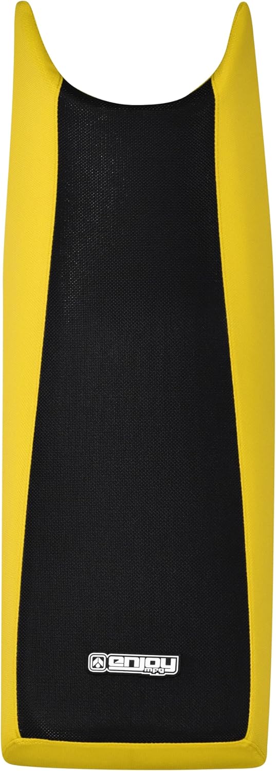 Enjoy Mfg Seat Cover - Compatible with Yamaha 1986-2004 Warrior Quad ATV - Black top Standard - #111 (Yellow Sides/Black top Standard)