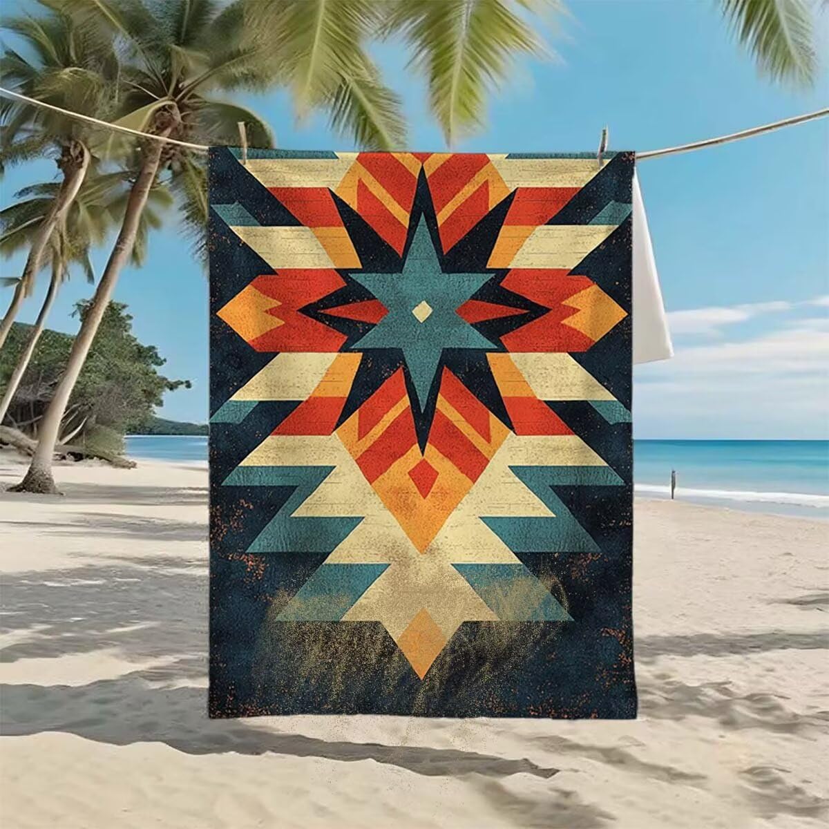 Telo Mare XXL 100x200cm/35x70cm, 2 Set Telo Mare Microfibra Marocco Asciugamano Palestra Uomo, Antisabbia, Leggero, Asciugatura Rapida, Teli da Spiaggia Grandi Accessori per Camping Natation Yoga B-96