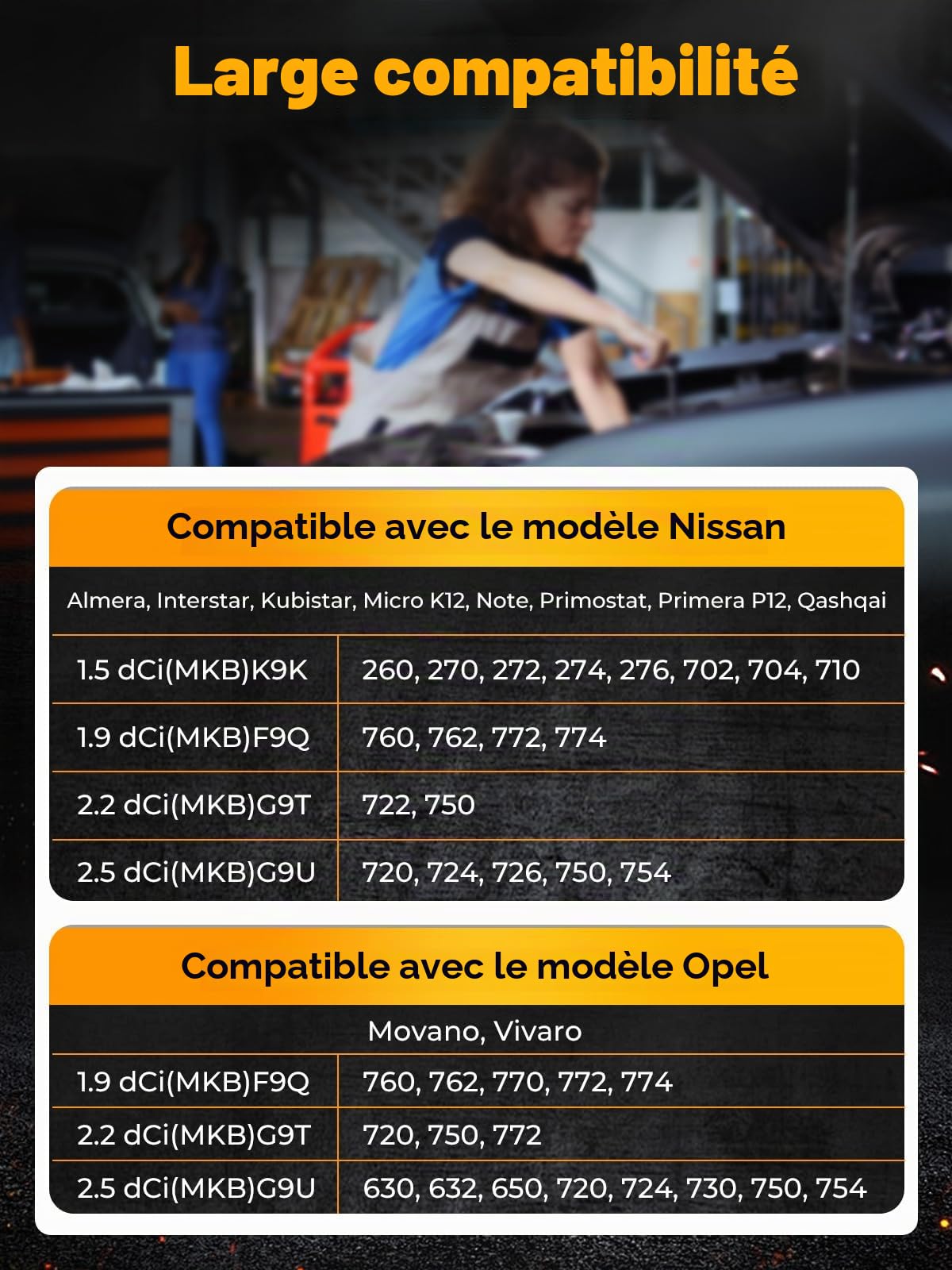 Outil de Réglage Moteur, Outil pour Courroie Dentée Compatible avec Renault, Nissan, Opel Diesel 1.5, 1.9, 2.2, 2.5 DCI